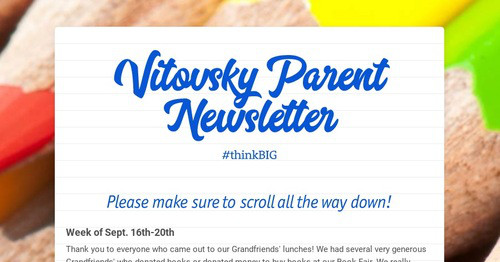 JAVitovsky_Elem's tweet card. Vitovsky Parent Newsletter