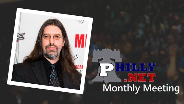 PhillyDotNet's tweet card. **John Iwasz** will share some highlights from both the Black Hat and DEFCON conferences including keynotes, DEFCON villages, cybersecurity trends in AI, the Wall of Sheep,