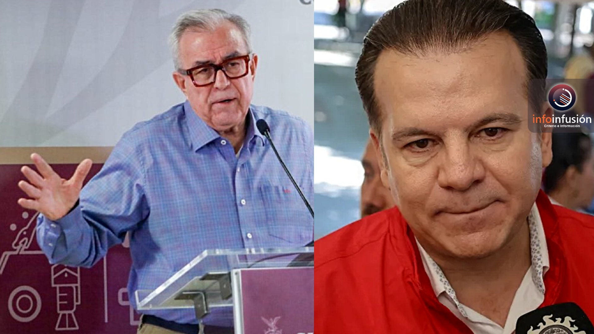 InfoInfusionDgo's tweet card. Rocha Moya cierra puerta a diálogo con Esteban Villegas por desapariciones en Mazatlán