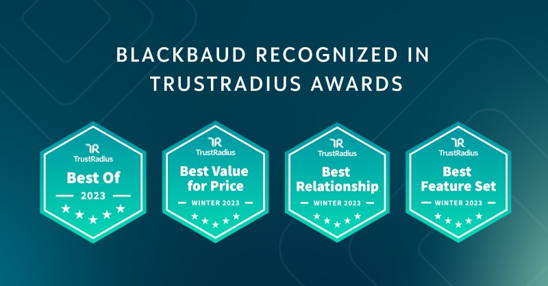 sudip_dat's tweet card. We- Blackbaud, are proud and honored to have earned multiple "Best of" awards from TrustRadius. Each of these products are purpose-built to serve the needs of the social good community. The integra...