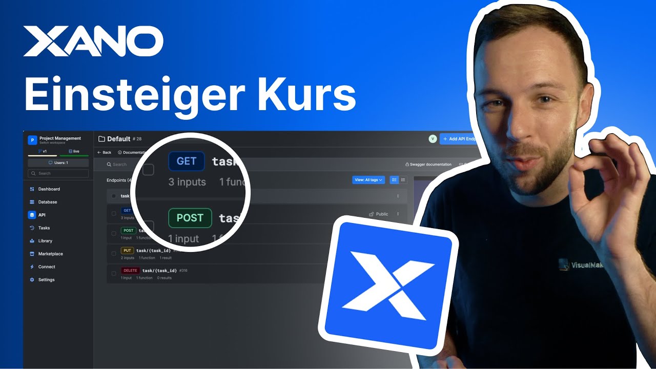 AlexSprogis's tweet card. Kompletter Xano Einsteiger Kurs (Bestes No-Code Backend 2024)