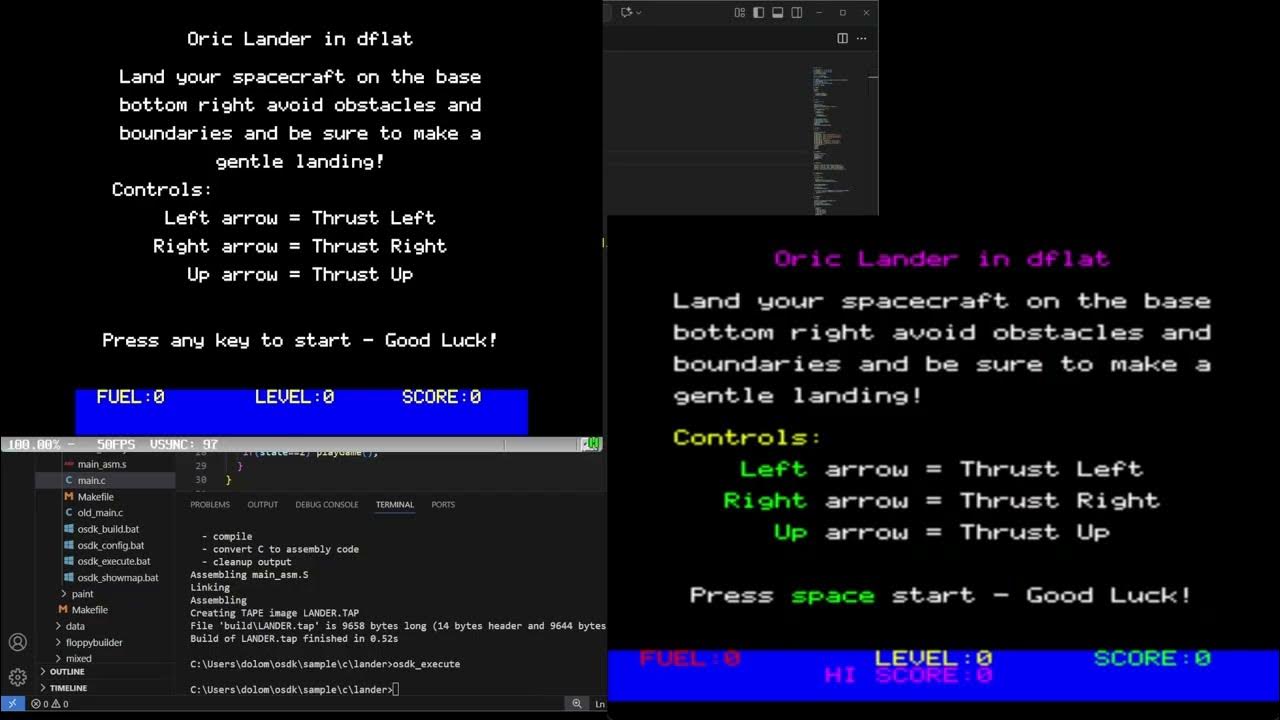 6502nerd's tweet card. Programming in C for the Oric Atmos 6502 microcomputer