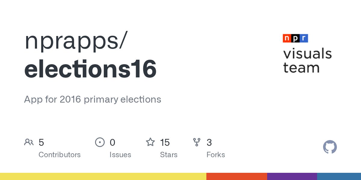 optimistic_dev's tweet card. App for 2016 primary elections. Contribute to nprapps/elections16 development by creating an account on GitHub.