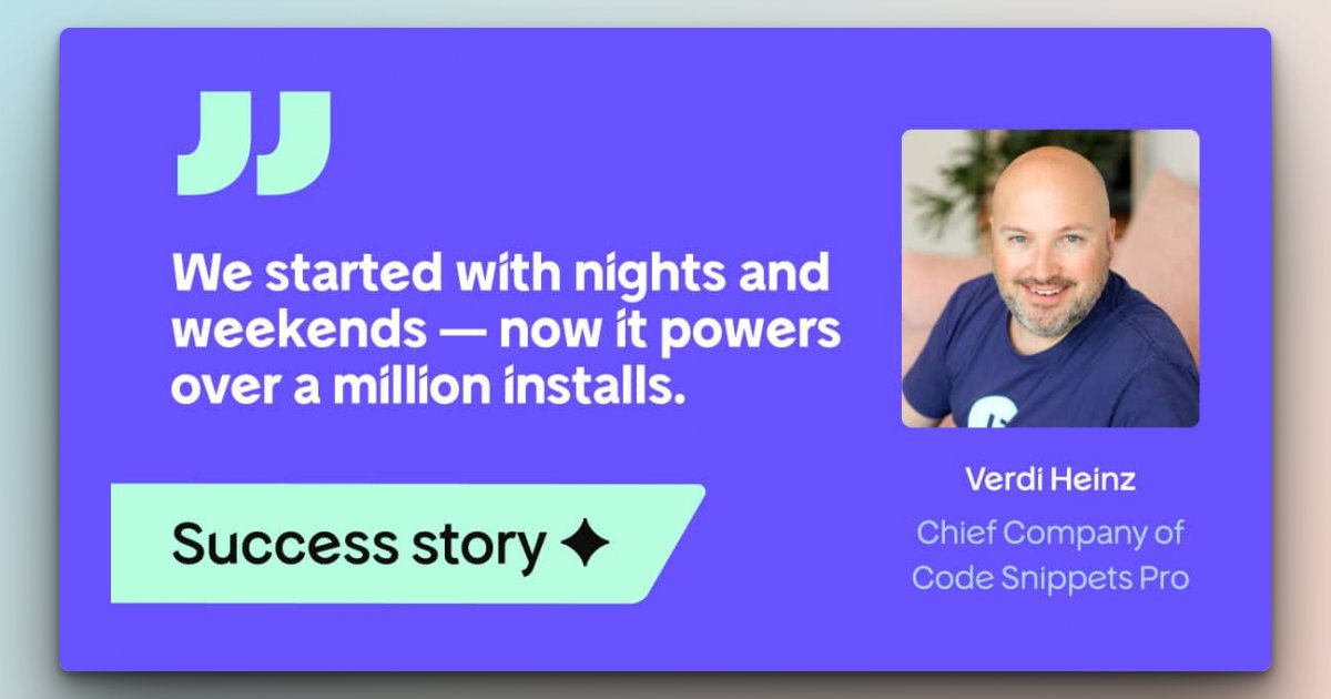 codesnippetspro's tweet card. When Verdi Heinz joined the Code Snippets team, the goal wasn’t to build a premium plugin empire. It was to solve a simple problem for WordPress users: making