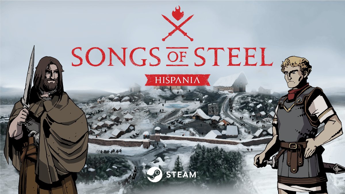 PowerUps_ES's tweet card. Songs of Steel: Hispania, el juego de estrategia que aborda la Guerra de Numancia entre celtíberos y romanos, ha lanzado su banda sonora en plataformas digitales.