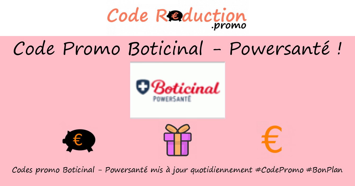 CodeRed_Promo's tweet card. ᐅ Trouvez un code promo Boticinal - Powersanté valide ⭐ Obtenez des réductions en utilisant un ❤ code promo Boticinal - Powersanté ❤ Octobre 2025