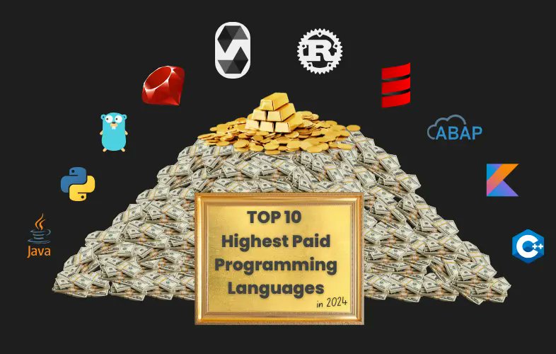 RubyLibHunt's tweet card. Discover the highest paying programming languages of 2024, including Scala, Python, Solidity and more. See salaries peaking at $750K in our detailed top 10 list