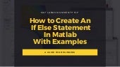 matlabassignme5's tweet card. How to Create An If Else Statement In Matlab With Examples