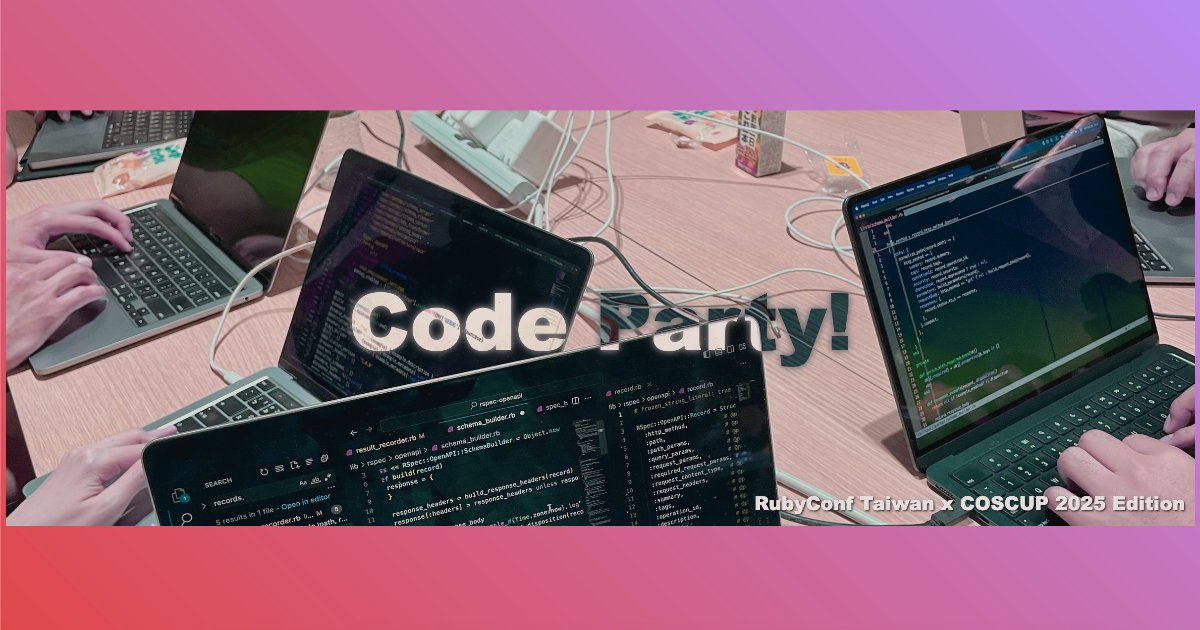k_hno3's tweet card. Code Party is coming — we’re bringing its spirit to Taiwan!