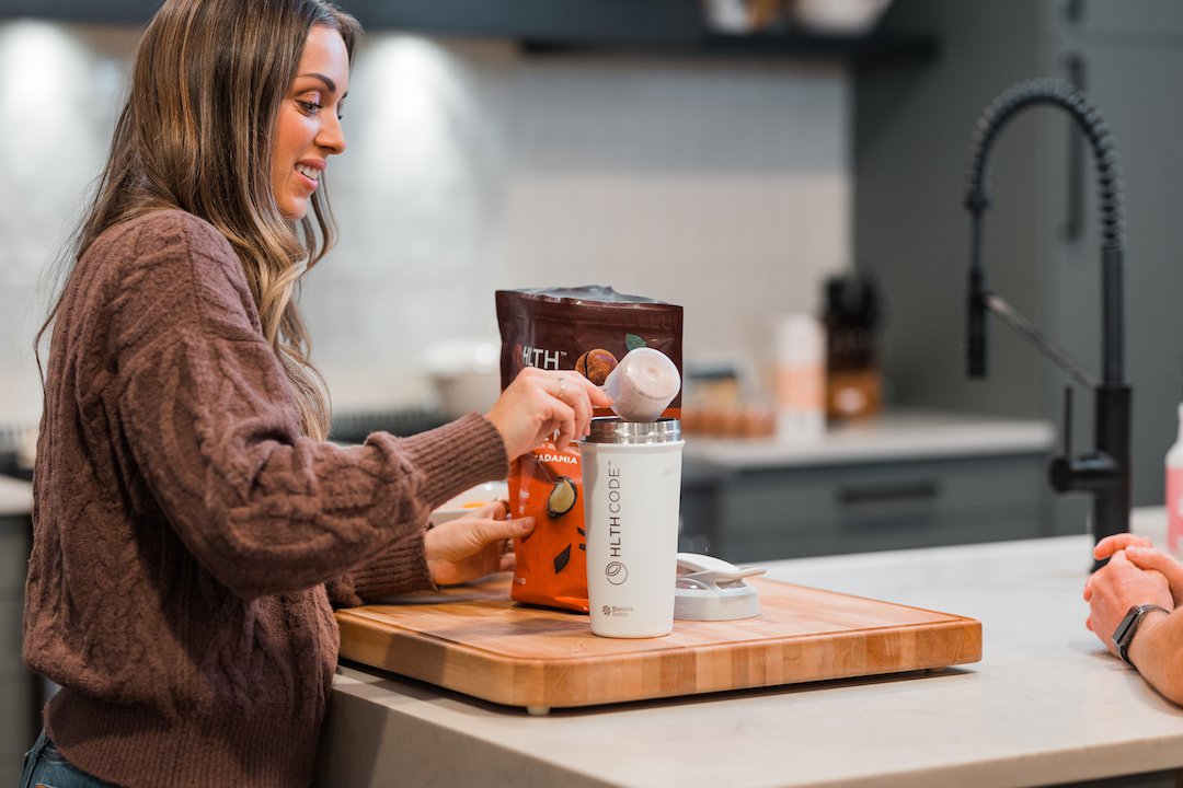 FWincmag's tweet card. The company says HLTH Code is the most expensive shake on the market, but consumers can buy for $3 a serving. That's less than a cup of coffee. "A crummy cup of coffee."