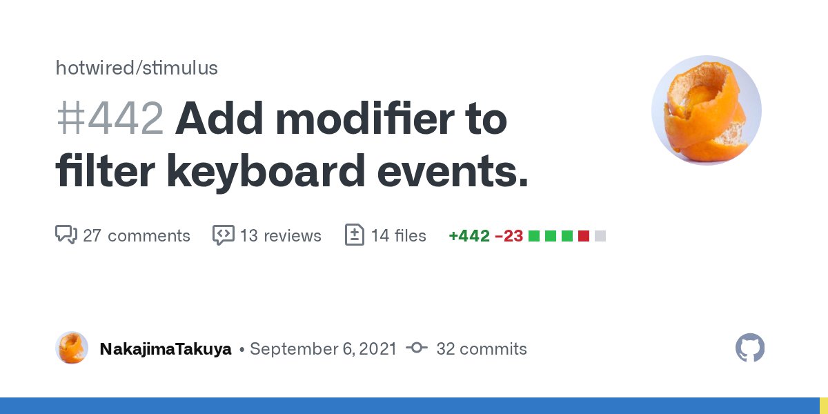 nickjanetakis's tweet card. from #440 There are many cases where we want to support keyboard operations as part of accessibility. In such cases, determining which key is pressed each time and filtering it in the function may ...