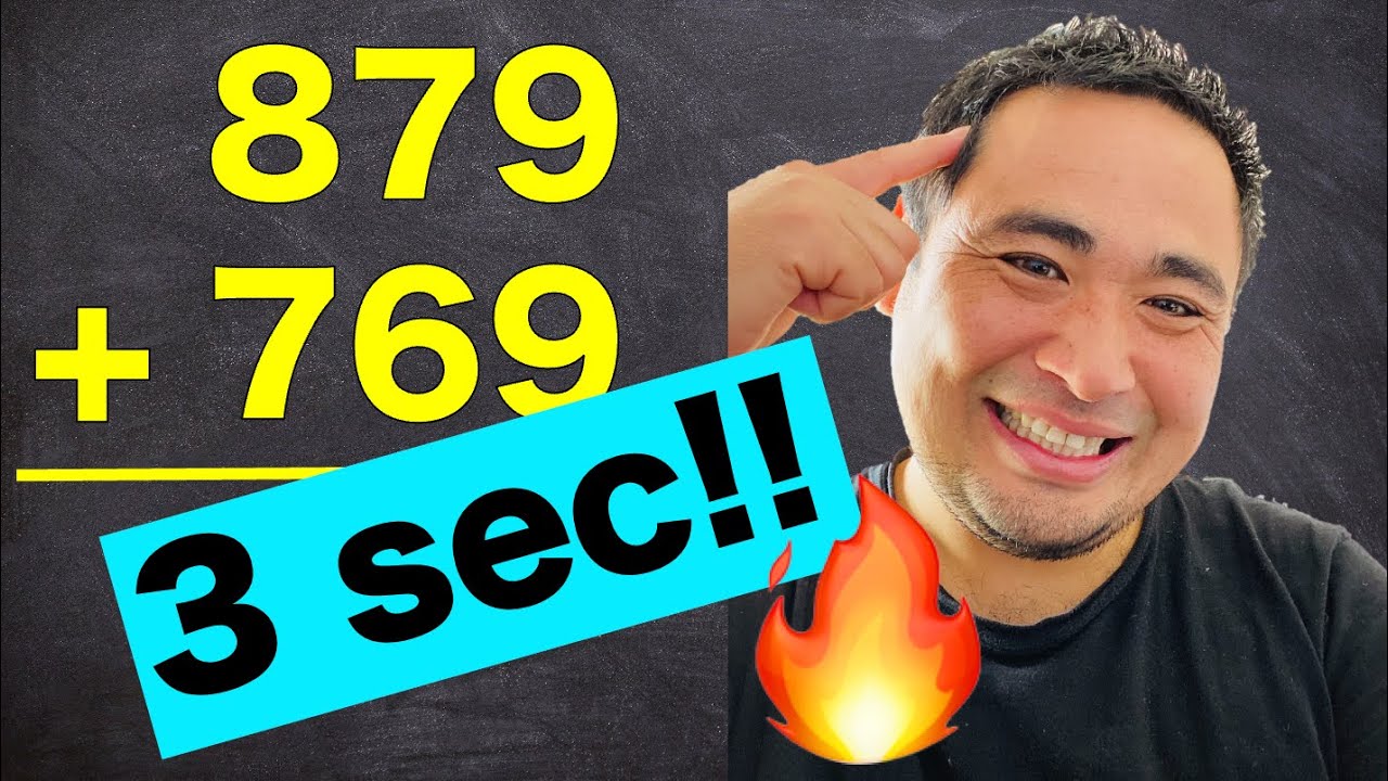 MathChallenge1's tweet card. How to ADD FASTER THAN A CALCULATOR! (Easy Mental Math Trick)