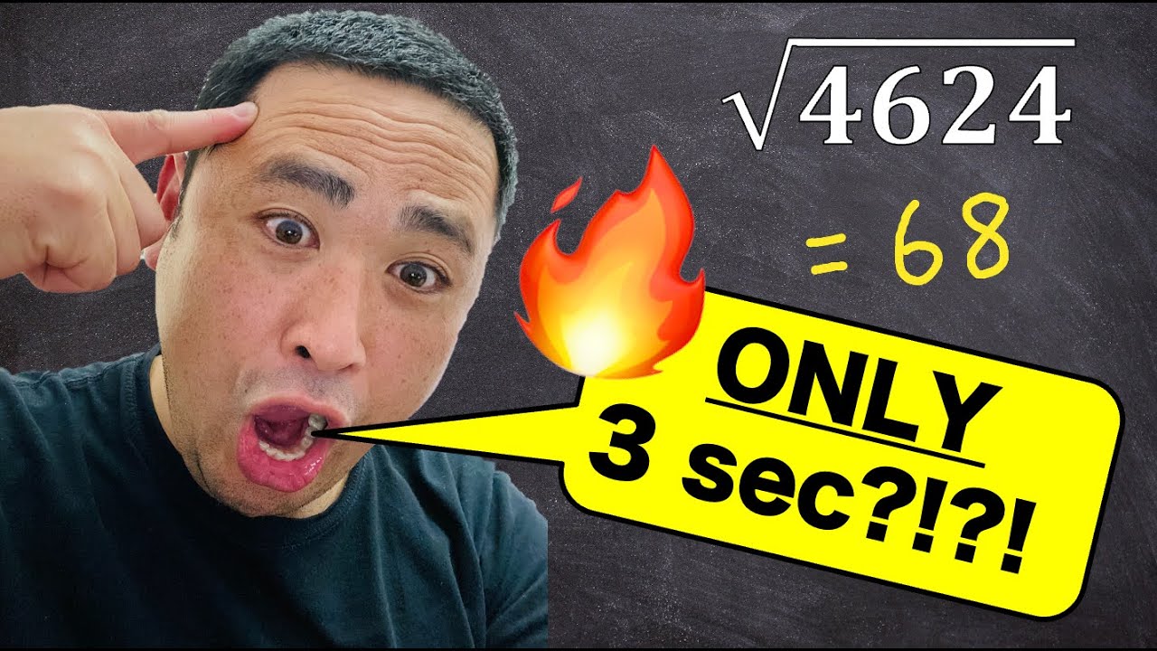 MathChallenge1's tweet card. Perfect Square Roots in 3 sec! - EASY Mental Math Trick