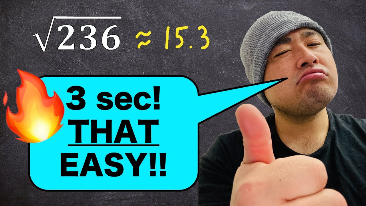 MathChallenge1's tweet card. Find ANY Square Root in 3 sec! (EASY Mental Math Trick)