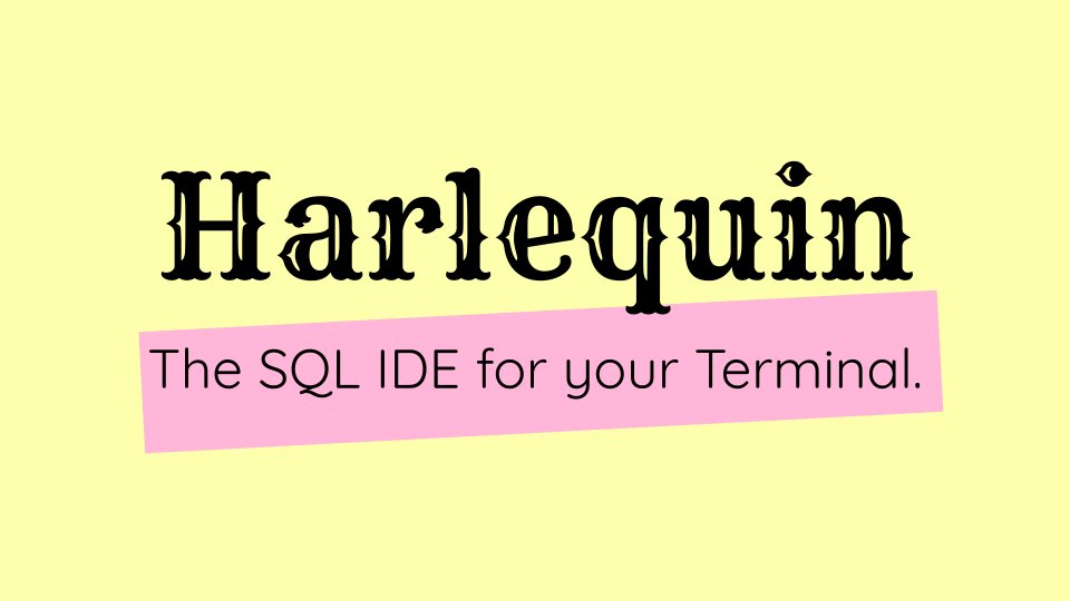 gophersen_'s tweet card. The SQL IDE for Your Terminal. Contribute to tconbeer/harlequin development by creating an account on GitHub.