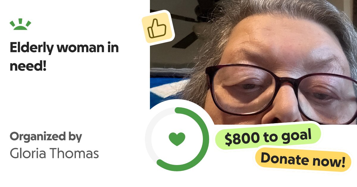 gloriathomas8's tweet card. I'm 76 years old, living on Social Security and a small pension. I am in serious need of teeth ex… Gloria Thomas needs your support for Elderly woman in need!
