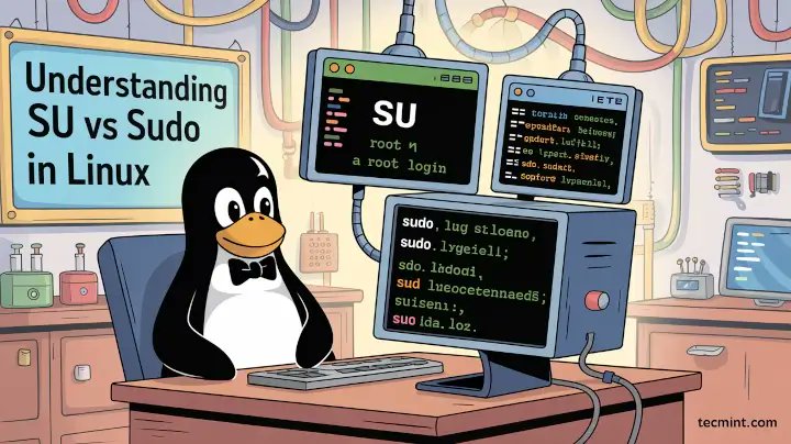 Jay52_TX's tweet card. Learn the difference between su and sudo in Linux and how to configure sudo for secure user permissions and system access.