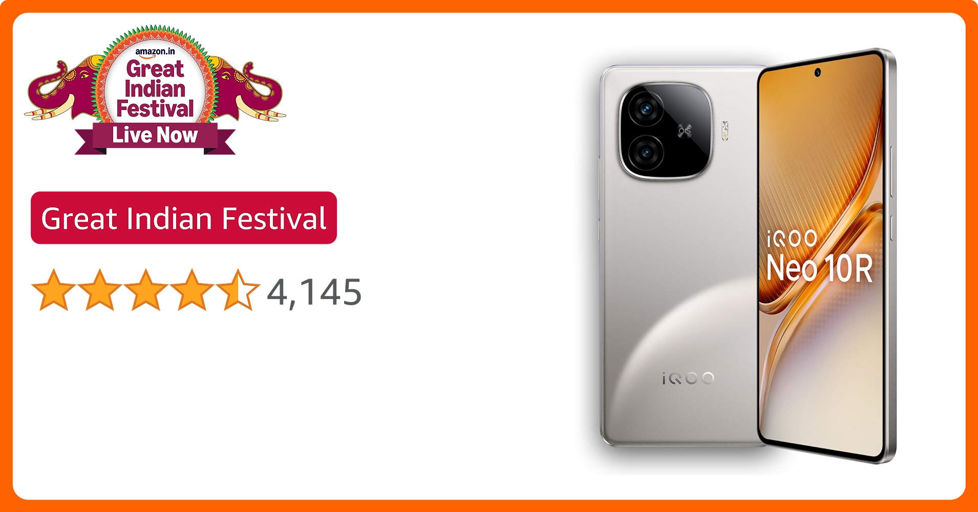 TechDealFinder0's tweet card. iQOO Neo 10R – Powered by the Snapdragon 8s Gen 3, the segment’s fastest processor. Features India’s slimmest 6400mAh battery in an ultra-slim 0.798cm design, with 80W fast charging and segment's...