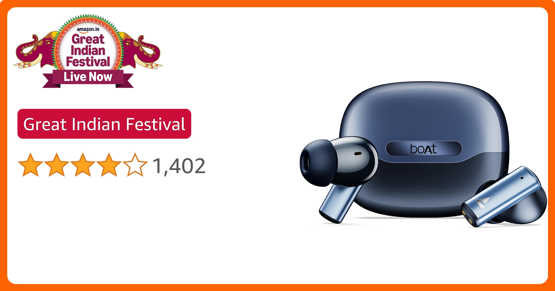 TechDealFinder0's tweet card. Get immersive listening with the boAt Airdopes Prime 701 ANC TWS Earbuds. Integrated with hybrid active noise cancellation of up to 46dB, these earbuds cancel noise so you can enjoy audio to the...