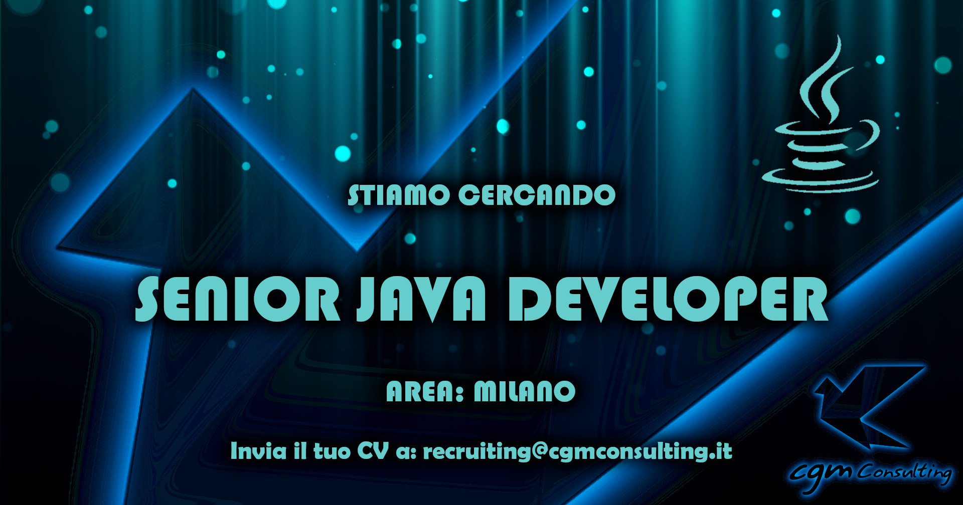 CGMConsulting's tweet card. CGM Consulting ricerca Senior Java developer a Milano con esperienza di almeno 3 anni.