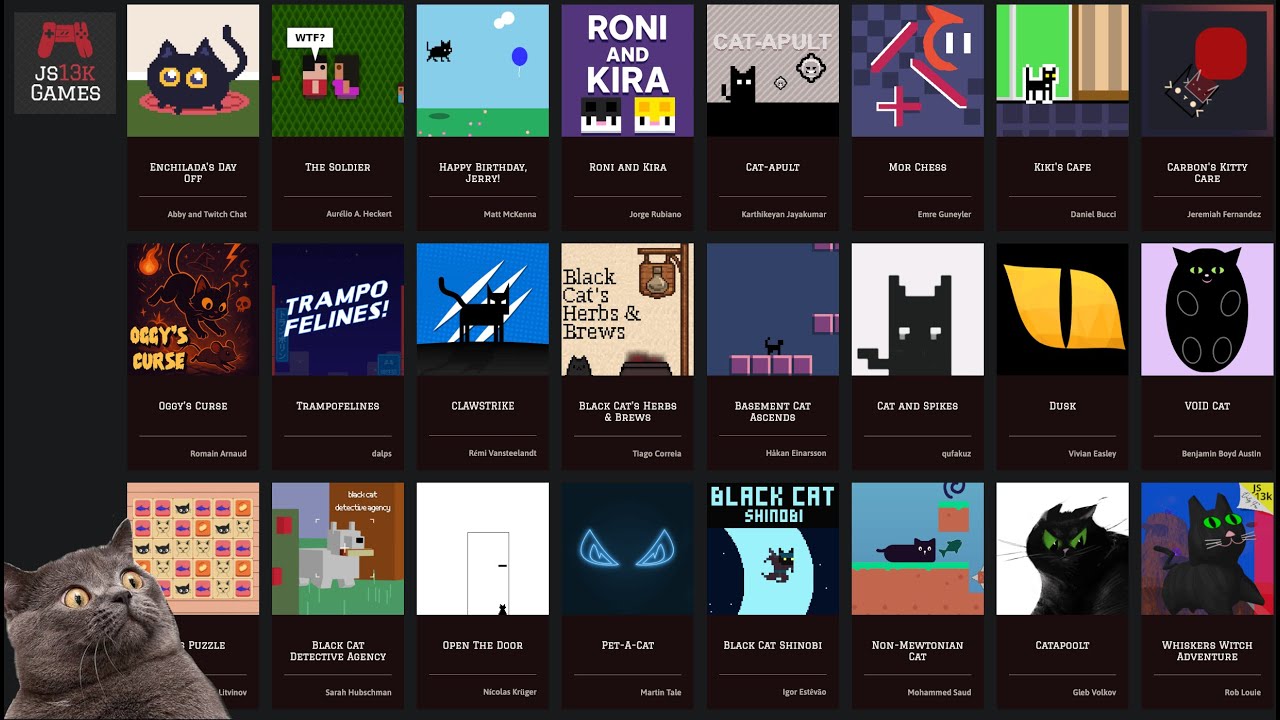 jacklehamster's tweet card. JS13KGames 2025 [PART 1] - 1min per game