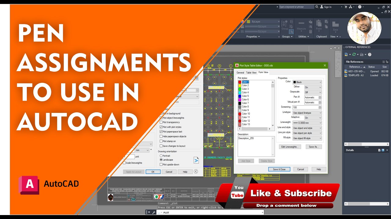 ahmedzibonbd's tweet card. How to Use Pen Assignments in AutoCAD || Bangla Tutorial 2024