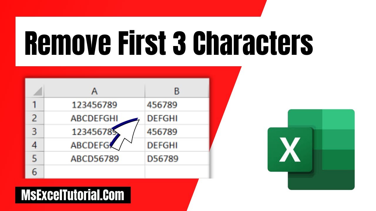 Excel10tutorial's tweet card. How to Remove First 3 Characters in Excel