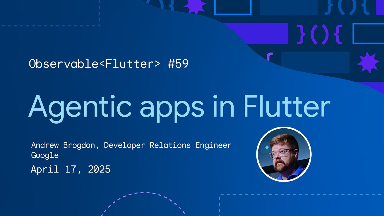 FlutterDev's tweet card. Agentic apps with Flutter | Observable Flutter #59