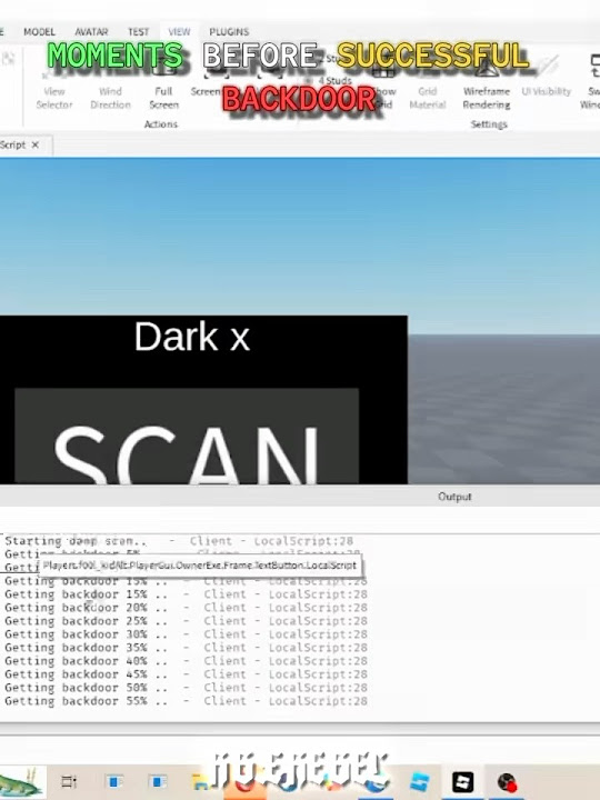Karyonergaming's tweet card. This script let's you scan backdoor remotes 💀 #roblox #robloxhacks...