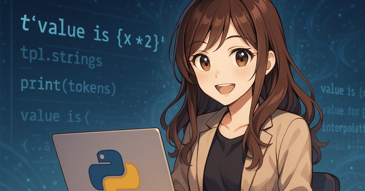 hagy4nonpro's tweet card. みんなのPython 第5版、予約受付中です。 Pythonにt文字列（template strings）が追加されます。 見た目はf文字列に似ていますが、最初にtを加えたリテラルで表記します。また、f文字列はその場で評価されますが、t文字列はTemplateオブジェクトになるのが大きな違いです。遅延評価・自動エスケープ・構造化ログなどの安全な処理を一貫して適用でき、f文字列では実現できなか...