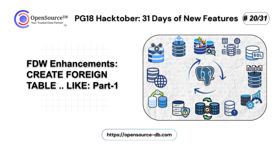 opensource_db's tweet card. In today’s post of the PG18 Hacktober segment!, we’re going to discuss the LIKE operator that was introduced to simplify […]