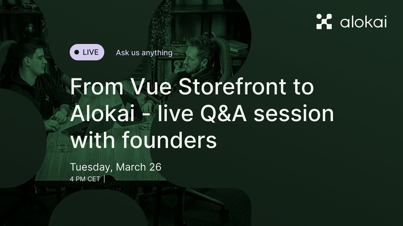 filrakowski's tweet card. From Vue Storefront to Alokai: Your questions answered live! With...