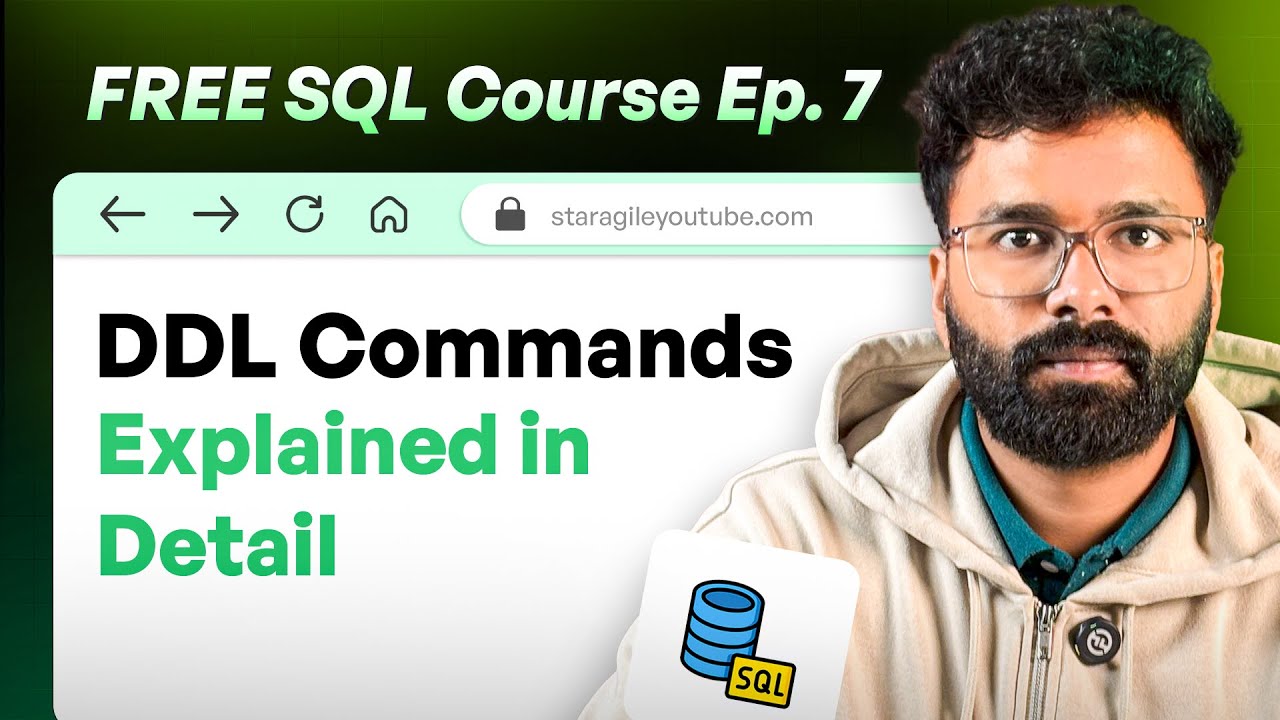 staragile12's tweet card. 🎥 DDL Commands in SQL | Explained with Examples 📝💻 (Ep 07)