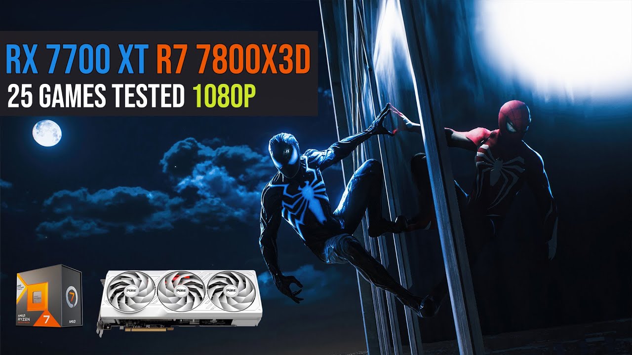 ComputerbuildNt's tweet card. RX 7700 XT | Ryzen 7800x3d test in 25 games 1080p
