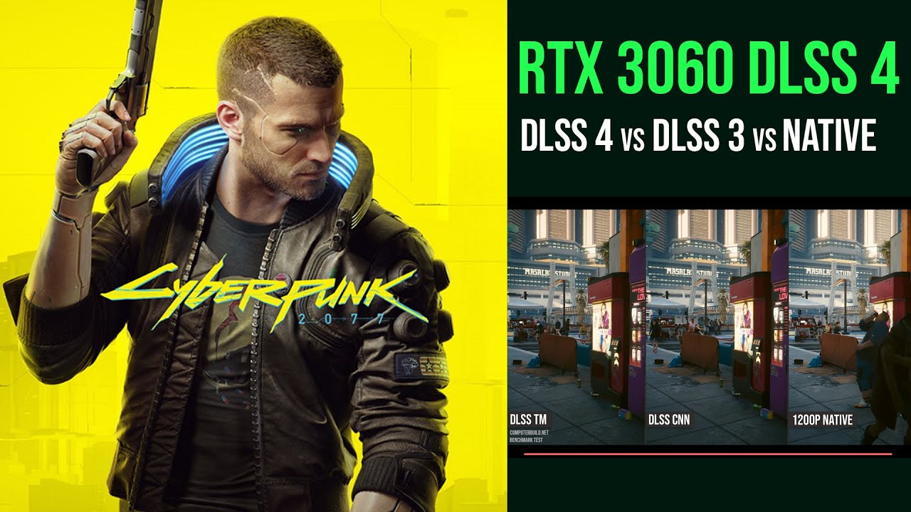 ComputerbuildNt's tweet card. RTX 3060 DLSS 4 Test on Cyberpunk 2077