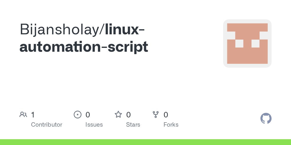 NSholadoye's tweet card. Contribute to Bijansholay/linux-automation-script development by creating an account on GitHub.