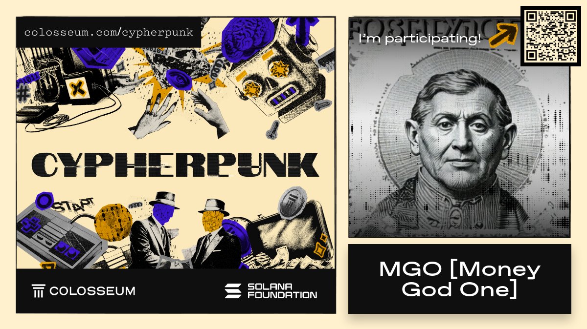 MoneyGodOne's tweet card. I'm participating in the Cypherpunk Online Hackathon!