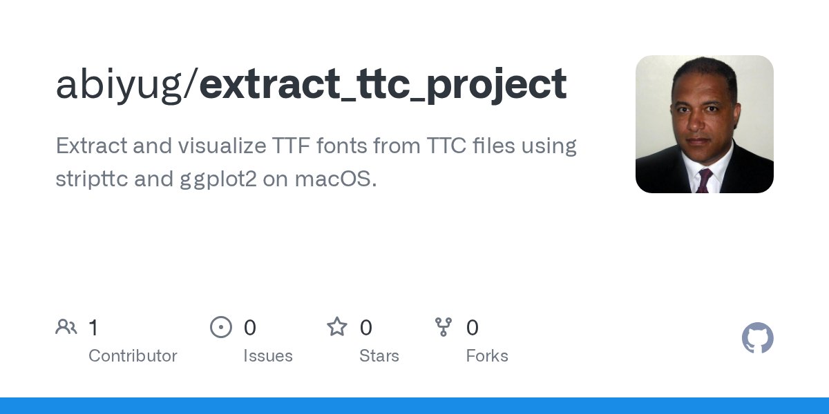 datarecode's tweet card. Extract and visualize TTF fonts from TTC files using stripttc and ggplot2 on macOS. - abiyug/extract_ttc_project