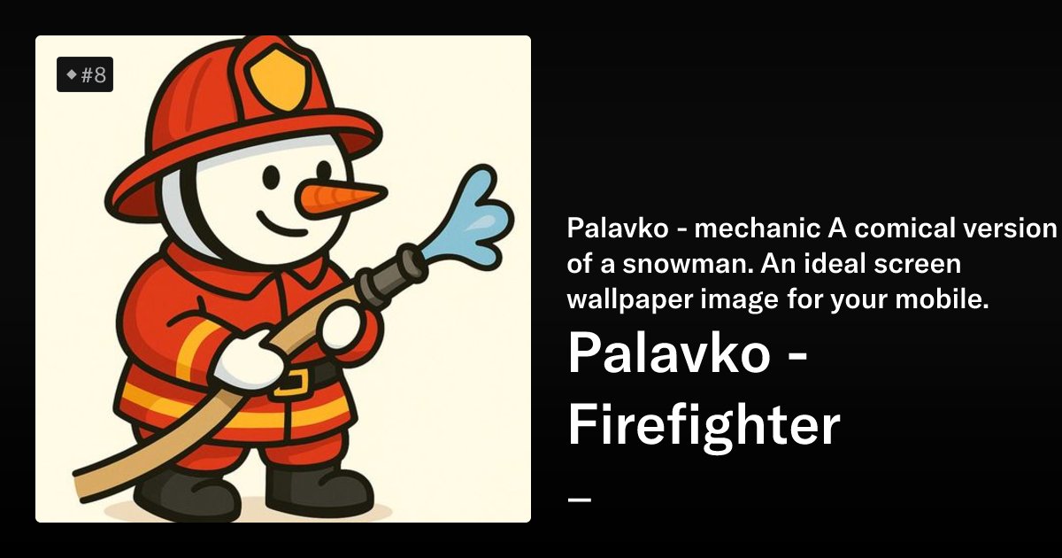 Alpinec's tweet card. Palavko - mechanic A comical version of a snowman. An ideal screen wallpaper image for your mobile.