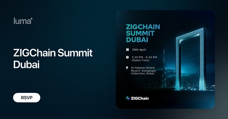 davidrodriguezc's tweet card. ZIGChain Summit 2025: The Future of Decentralized Wealth 📅 29th April 2025, 3:30 PM - 8:30 PM (Dubai) 📍 Al Habtoor Grand Resort, Autograph Collection,…