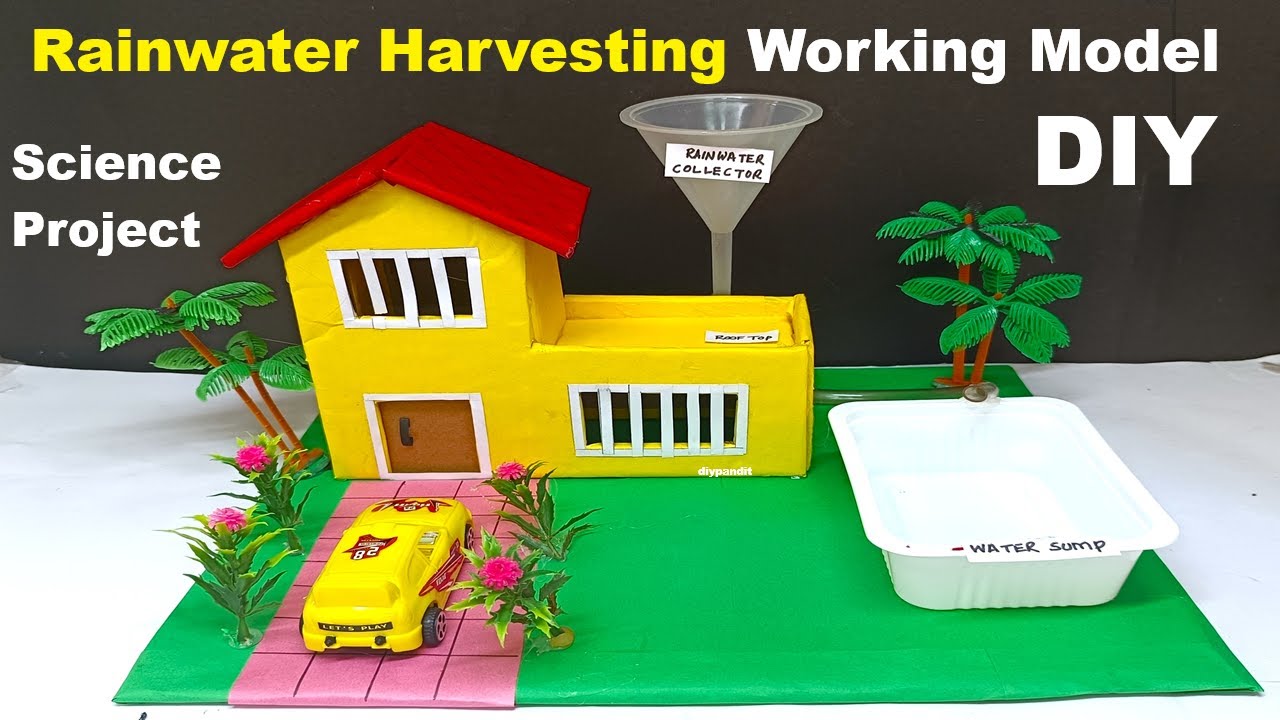 howtofunda's tweet card. rainwater harvesting working model for science project exhibition -...