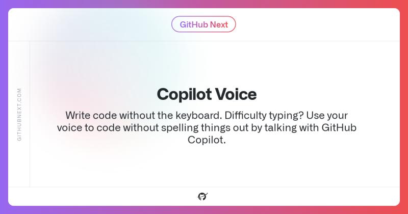 wsespindola's tweet card. 🎙️ GitHub Copilot Voice just arrived, as your new AI-powered coding assistant that listens and codes with you! 🚀 Say goodbye to typing, and hello to smooth, voice-guided programming! Check it out:...