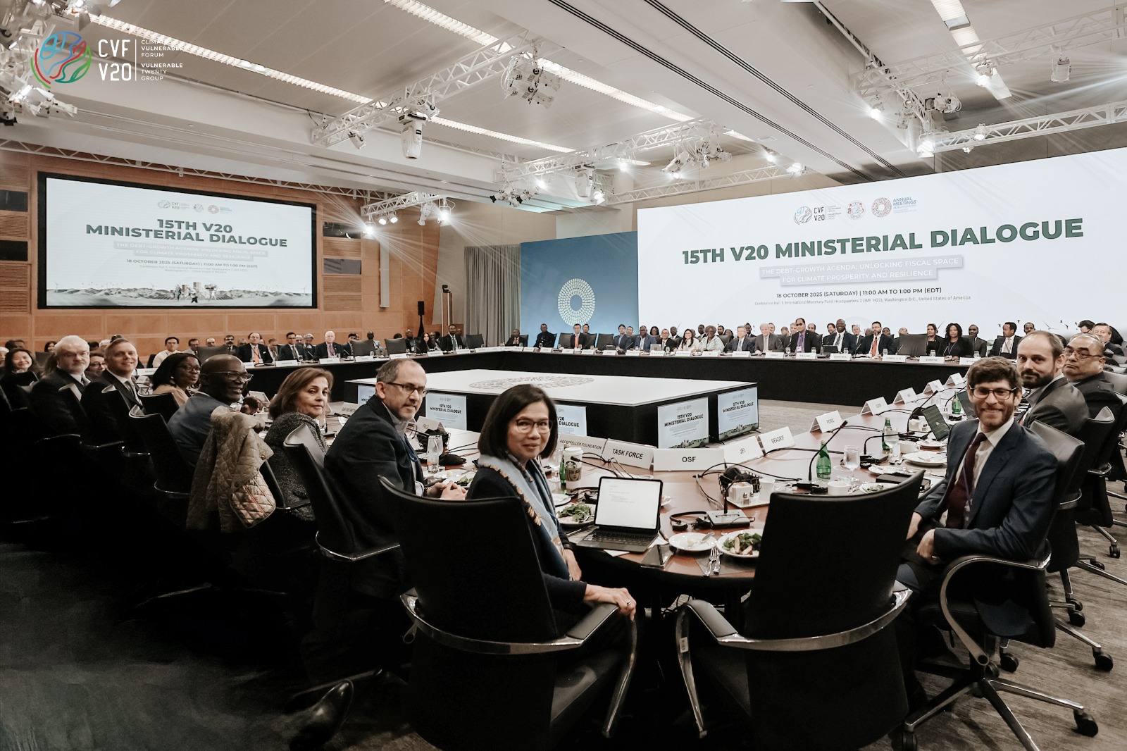 V20Group's tweet card. The V20 Finance Ministers, representing the world’s most climate-vulnerable economies, convened today at the 15th V20 Ministerial Dialogue at the International Monetary Fund (IMF) Headquarters in...