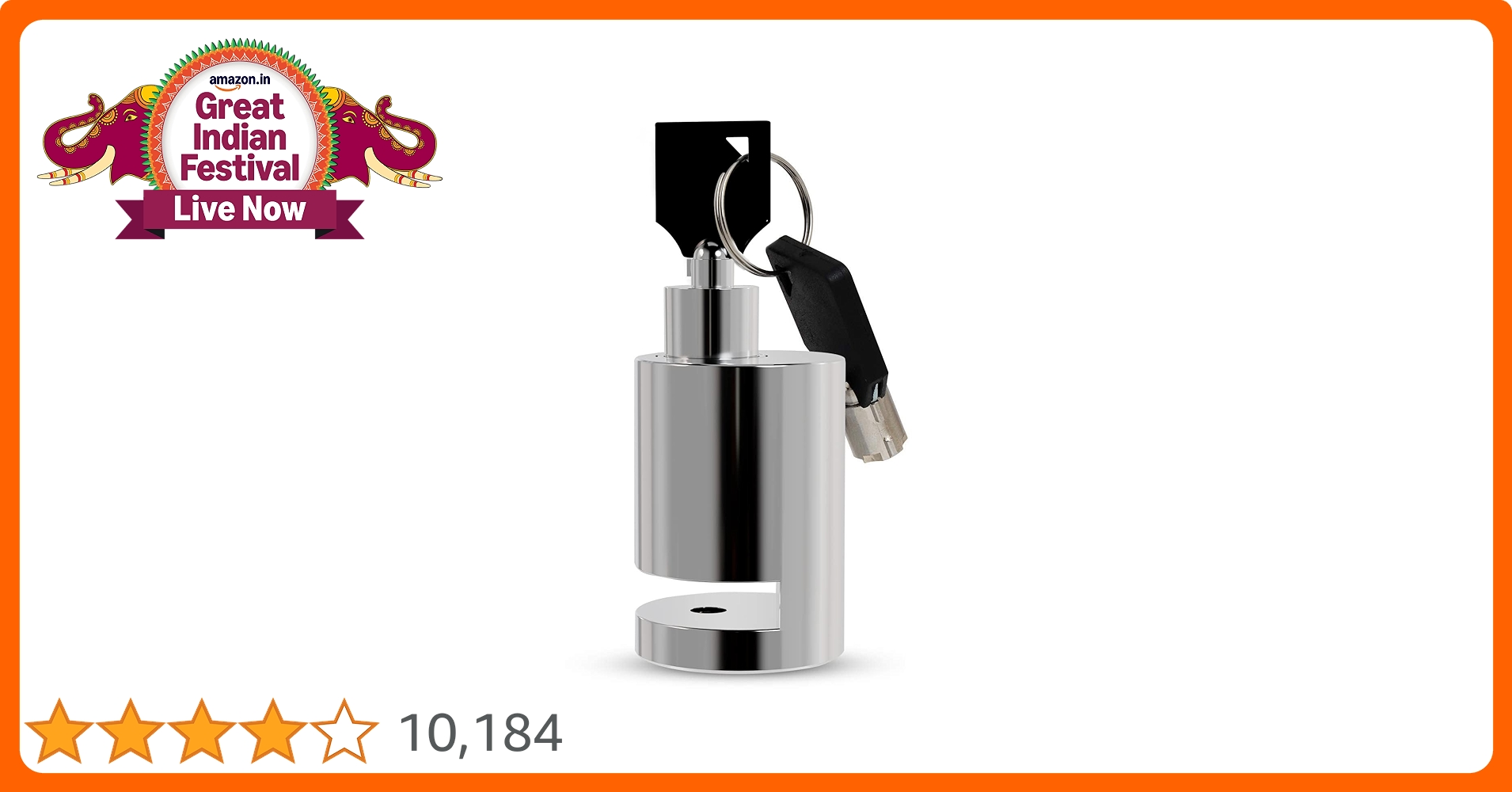 DealsinIND's tweet card. Made from a solid cast of stainless steel, AllExtreme Anti Theft Disc Brake Lock features a hardened locking pin that makes this device almost impossible to drill, saw, cut or hammer off. This...