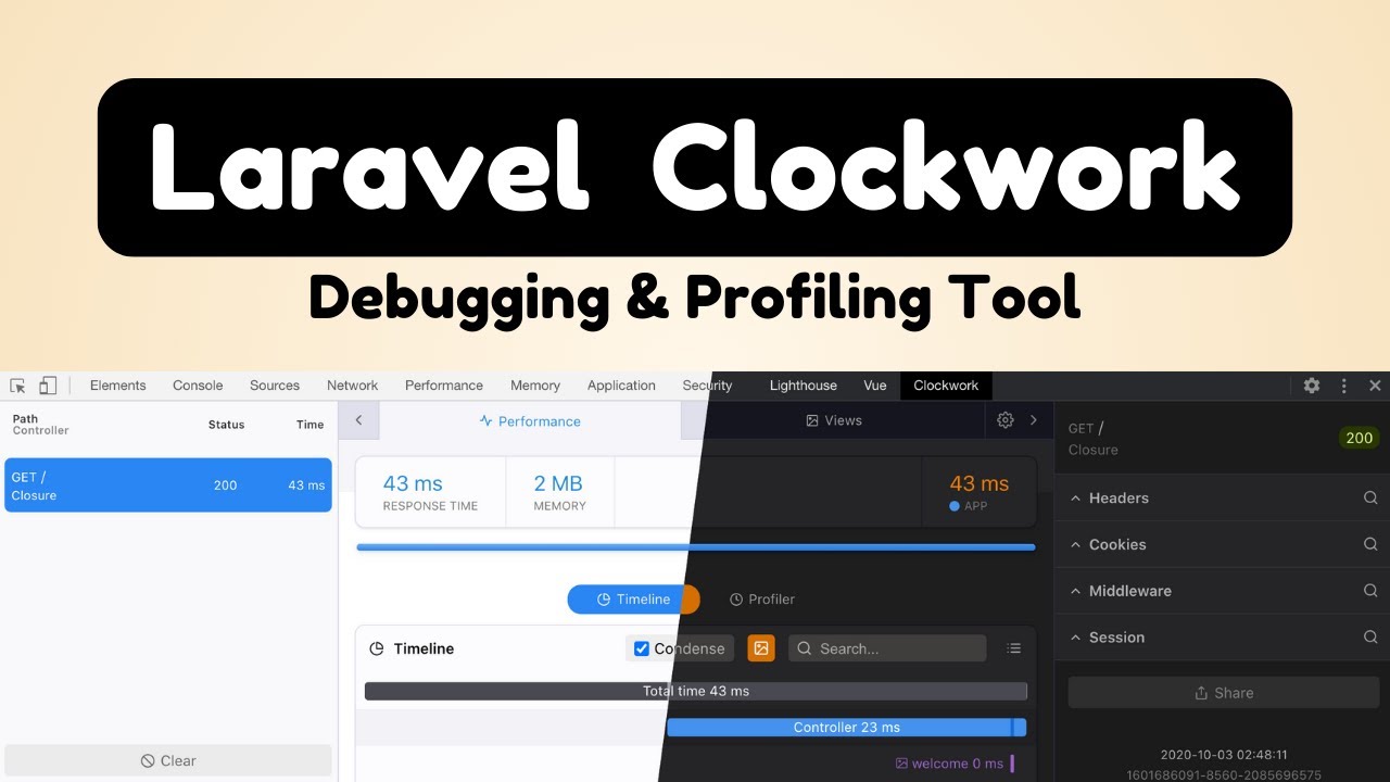 qirolab's tweet card. Laravel Clockwork: Debugging and Profiling Like a Pro | Optimizing...