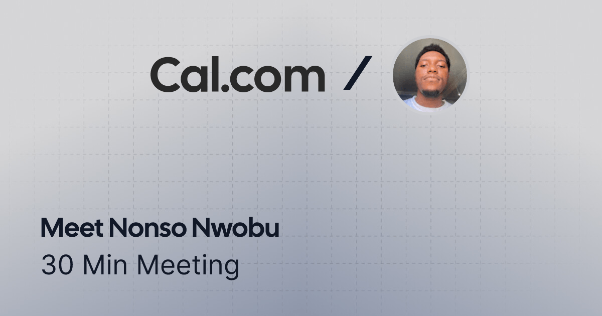 DevNonso's tweet card. 30 Min Meeting