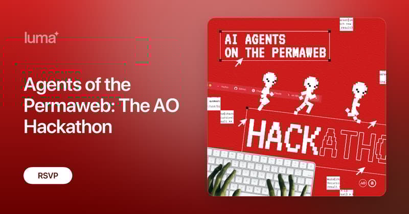 aoTheComputer's tweet card. 🛰️ AGENTS OF THE PERMAWEB Your mission: Build autonomous AI agents that live forever on AO — the decentralized supercomputer of the future. 🔻 What You’ll…