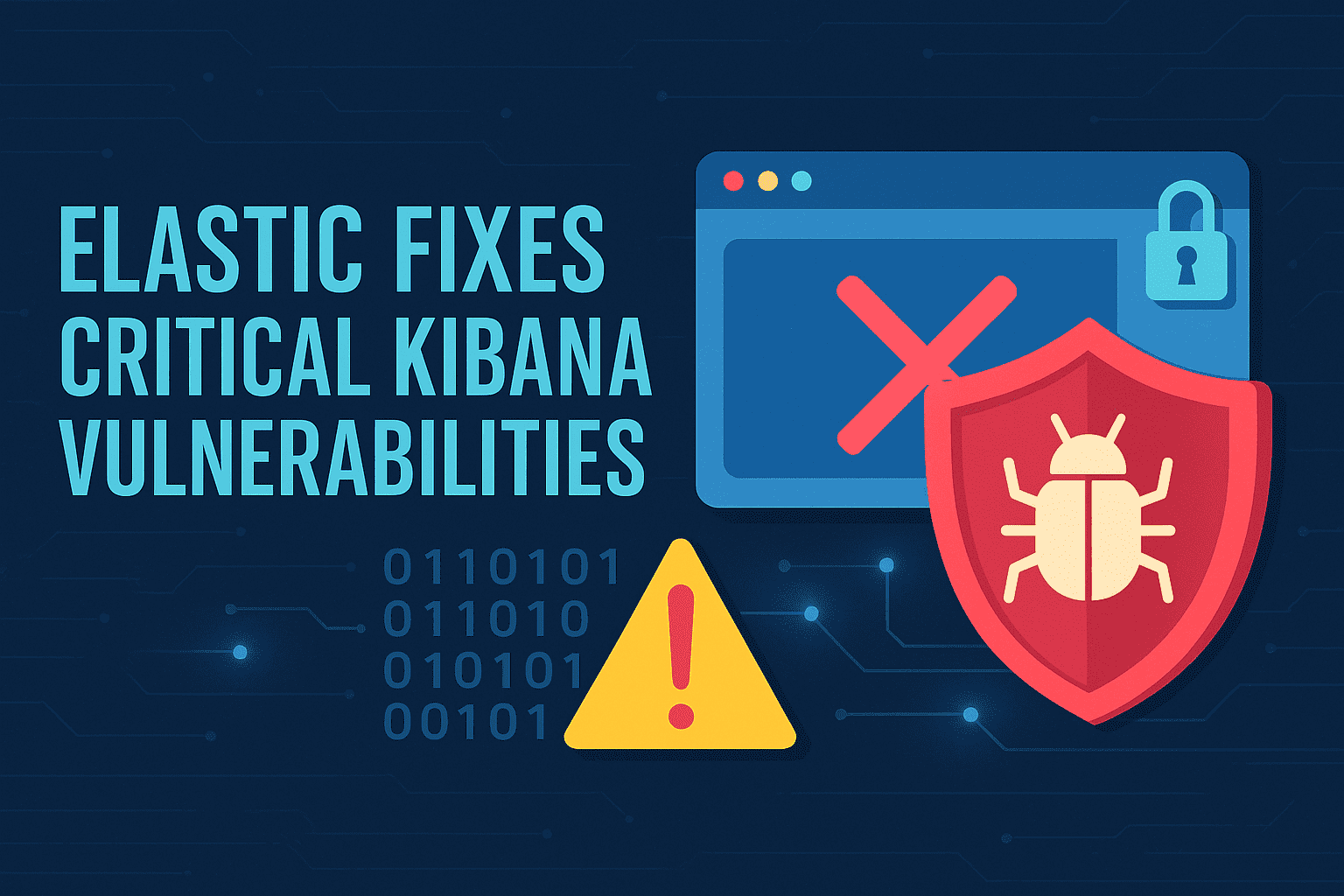 Komodosec's tweet card. Elastic patches two Kibana flaws: CVE-2025-2135 (CVSS 9.9) allows heap corruption/RCE via Chromium, and CVE-2025-25012 (CVSS 4.3) is an open redirect/SSRF risk.