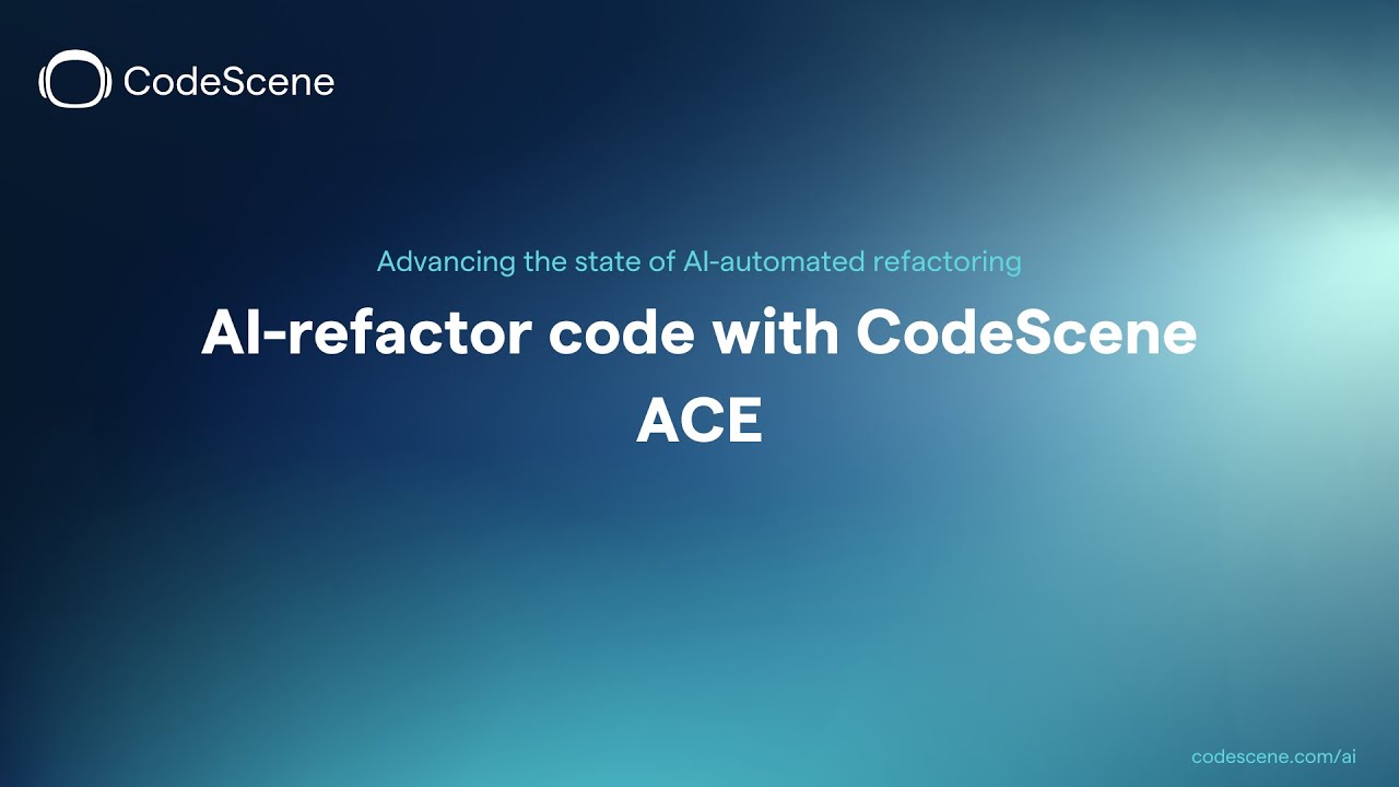 codescene's tweet card. AI refactoring with CodeScene ACE | Tutorial | AI Coding Assistant