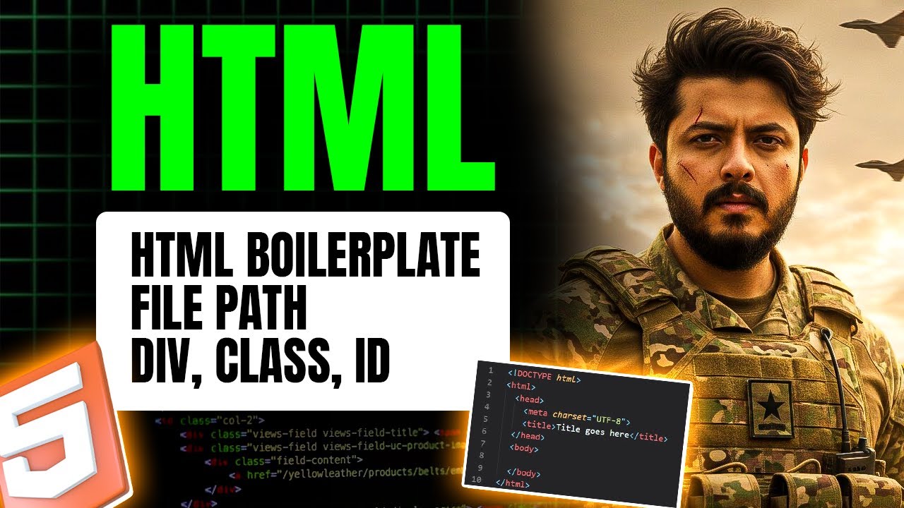 Abhi_dixit3374's tweet card. File Path in HTML | HTML BoilerPlate Code | DIV + Class + ID | HTML...